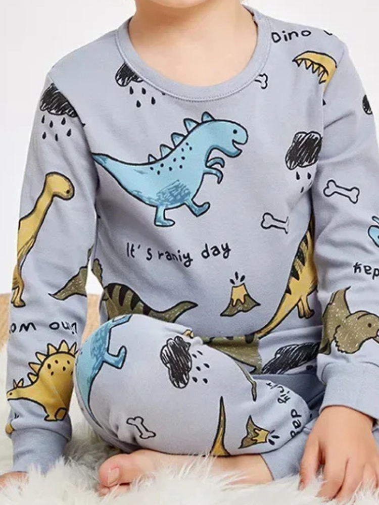 Pyjama Enfant Gris Dinosaure