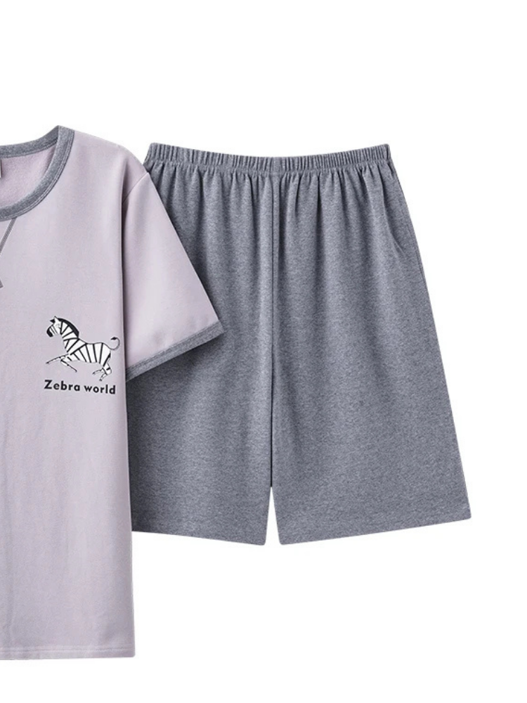 Pyjama Short violet Zèbre