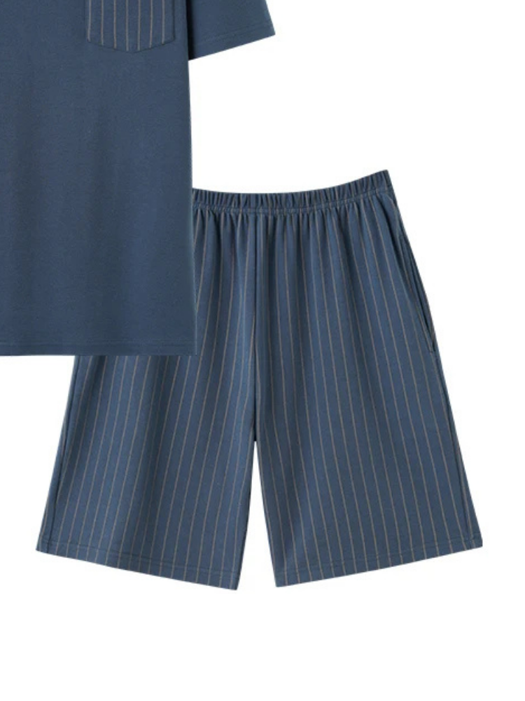 Pyjama Short Homme Bleu Navy