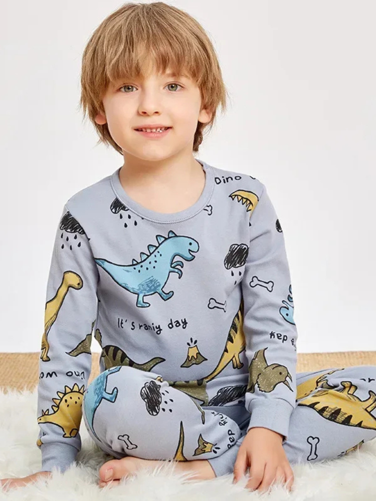 Pyjama Enfant Gris Dinosaure