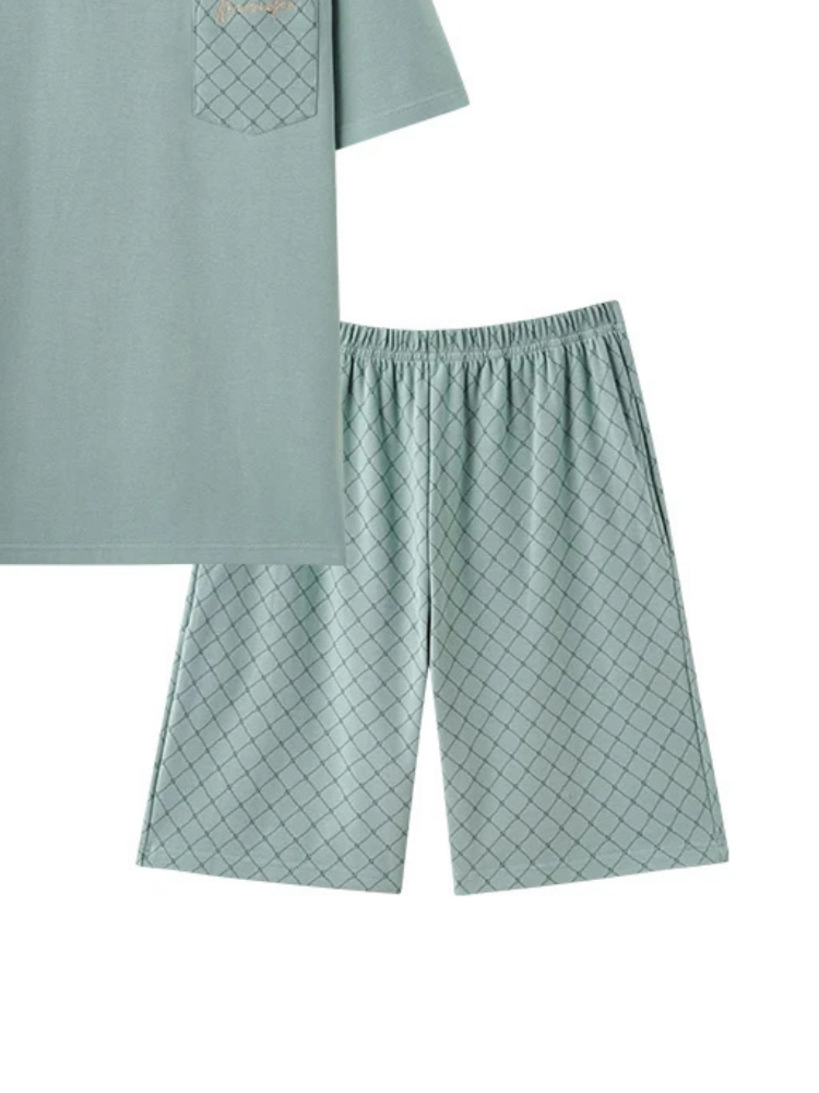 Pyjama Short Homme Vert