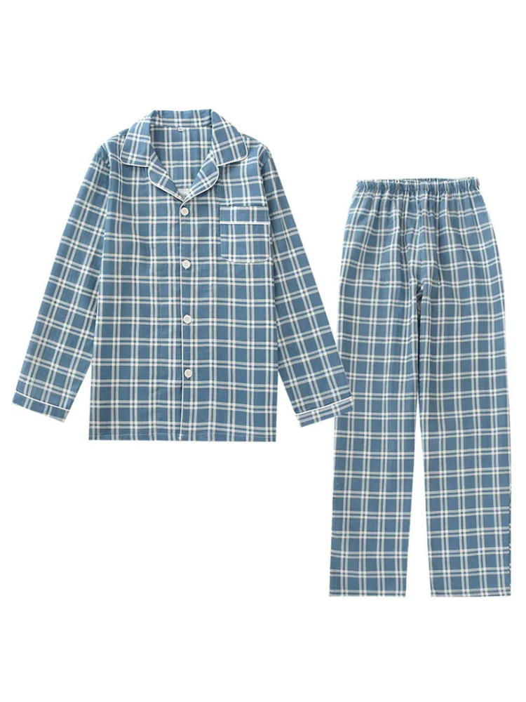 Pyjama Homme Manches Longues bleu