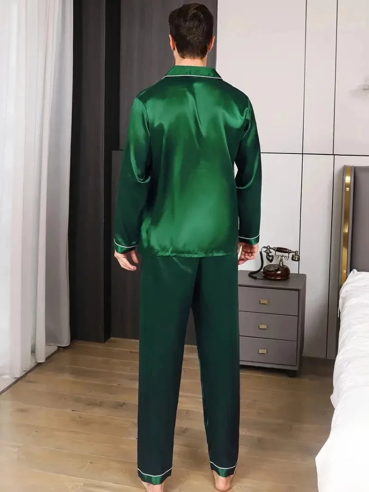 Pyjama Satin pantalon Vert