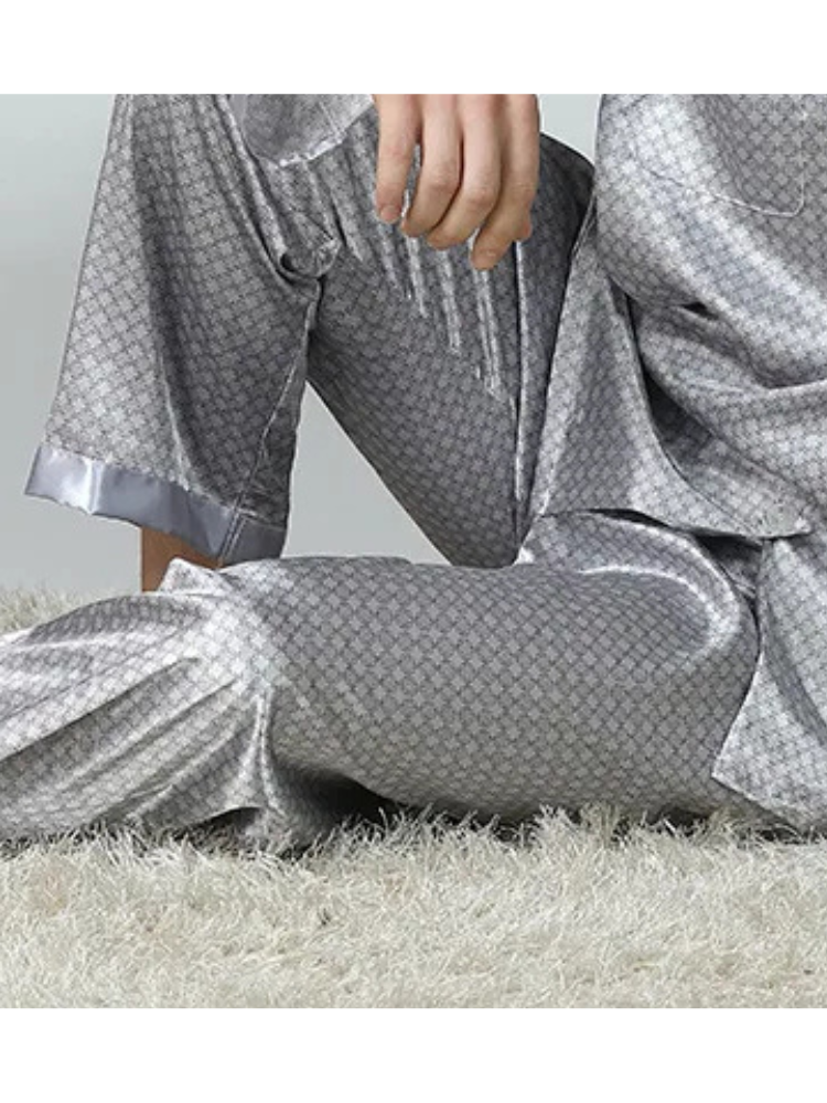 Pyjama Homme Satin pantalon gris