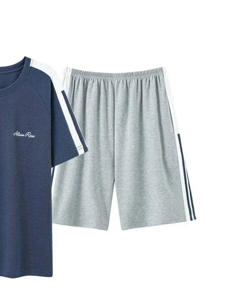 Pyjama Short Bleu & Gris