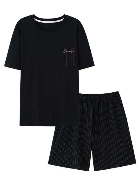 Pyjama Short Homme Noir