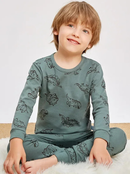 Pyjama Enfant Vert Dinosaure