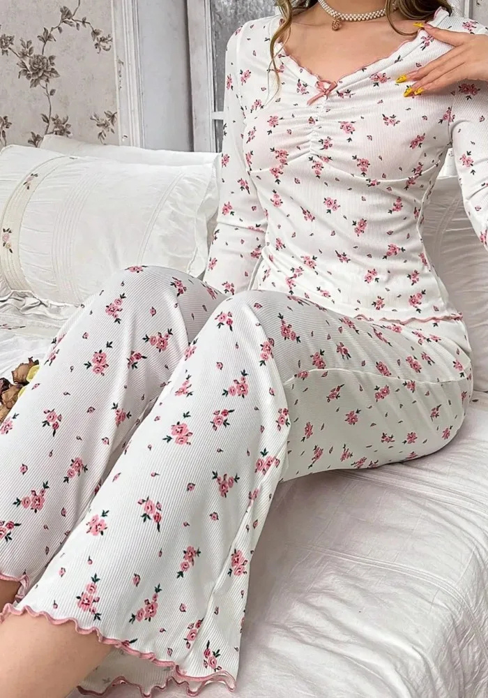 Pyjama Fleuri Femme pantalon